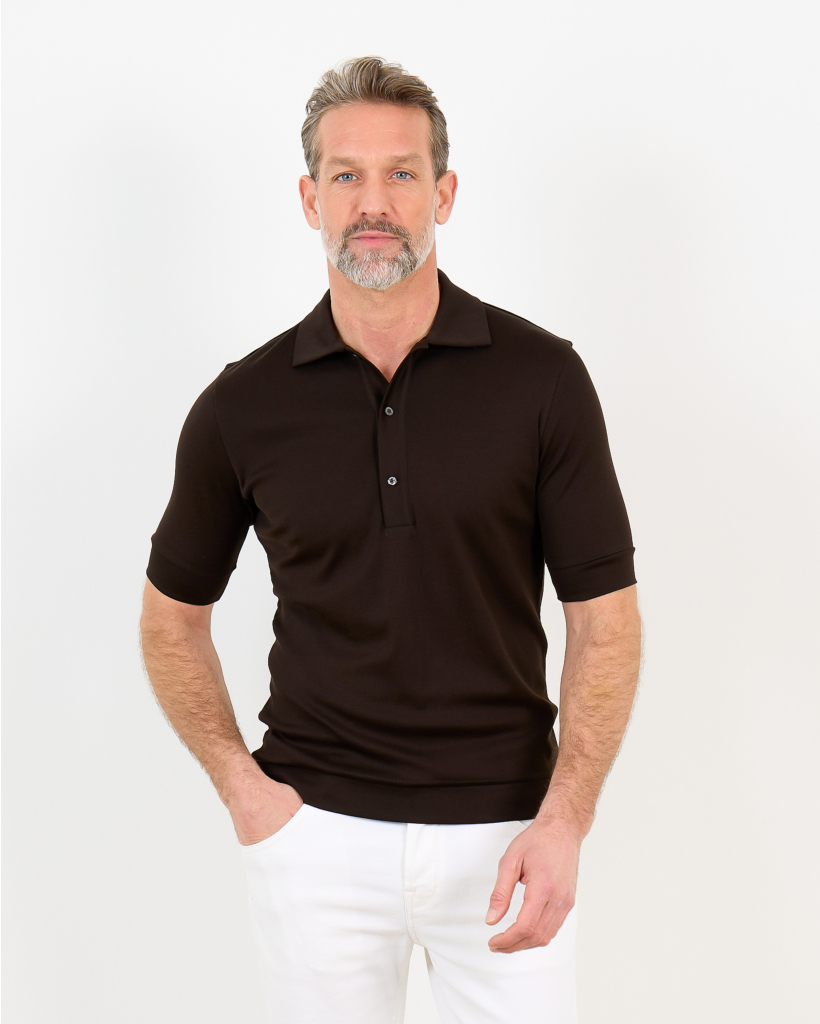 Polo Shirt Korte Mouw Bruinzwart