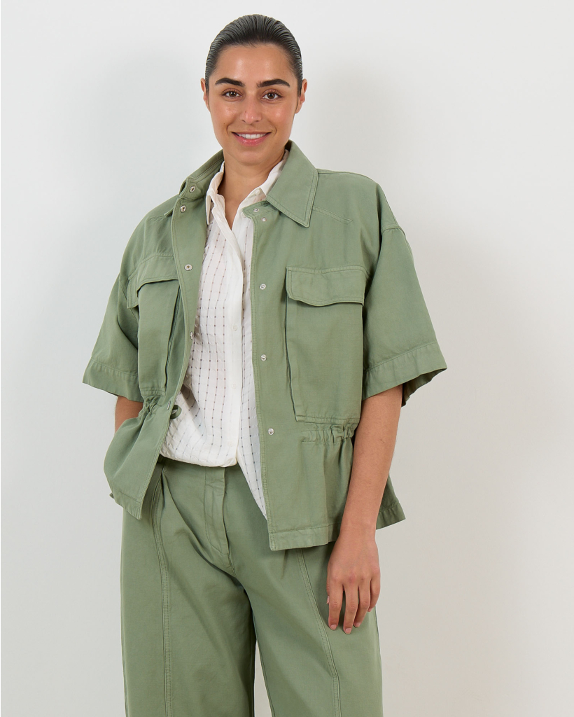 Cullen Cinched Waist Blouse Petrol