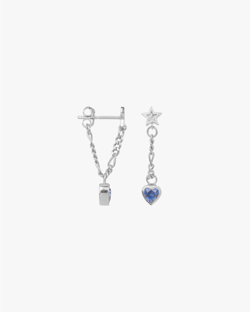 Single Platonic Love Chain Stud Silver