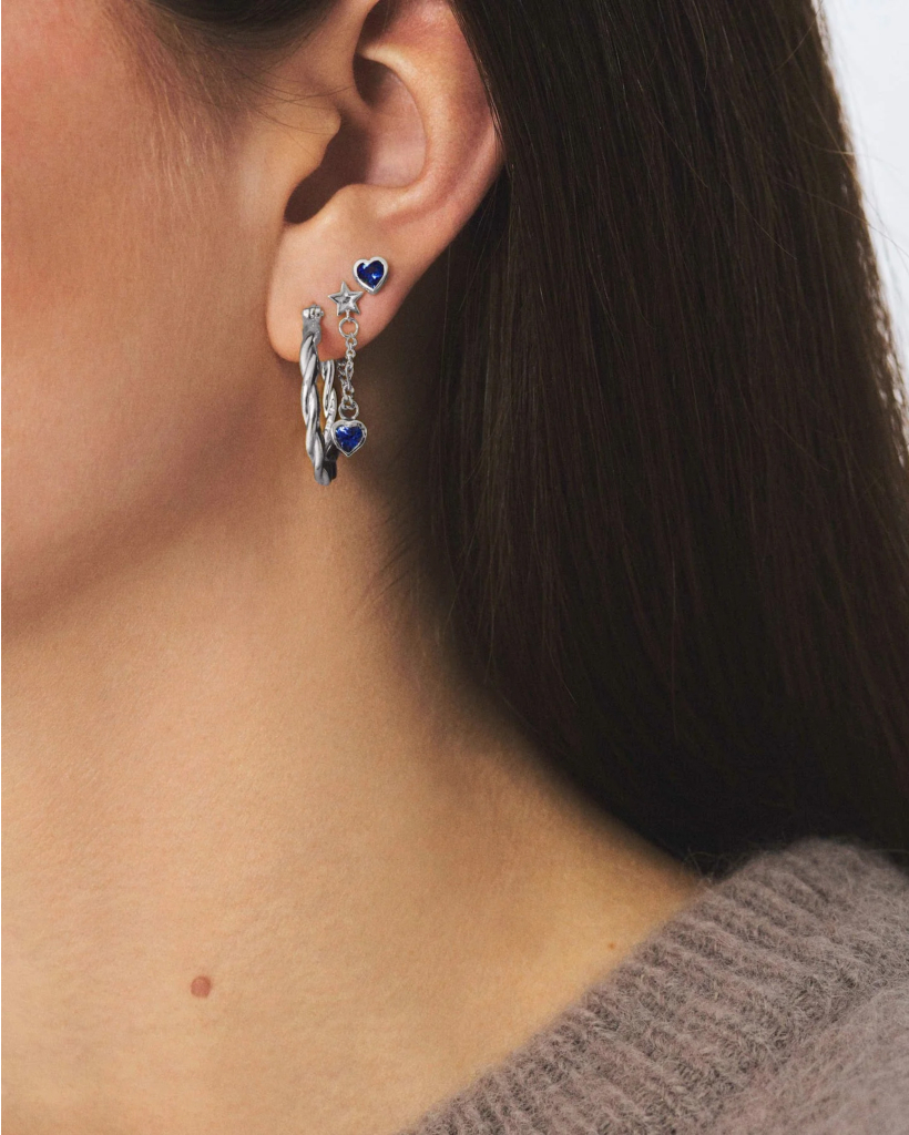 Single Platonic Love Chain Stud Silver