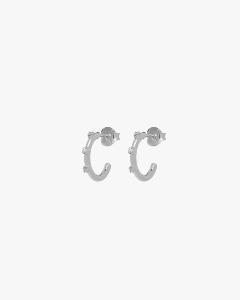 Small Lumière Hoop Earrings Silver