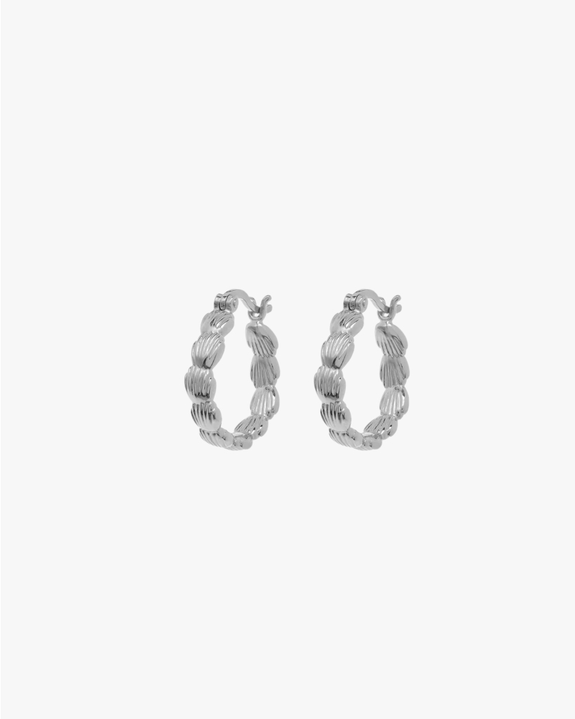 Small Madeleine Hoop Earrings Silver