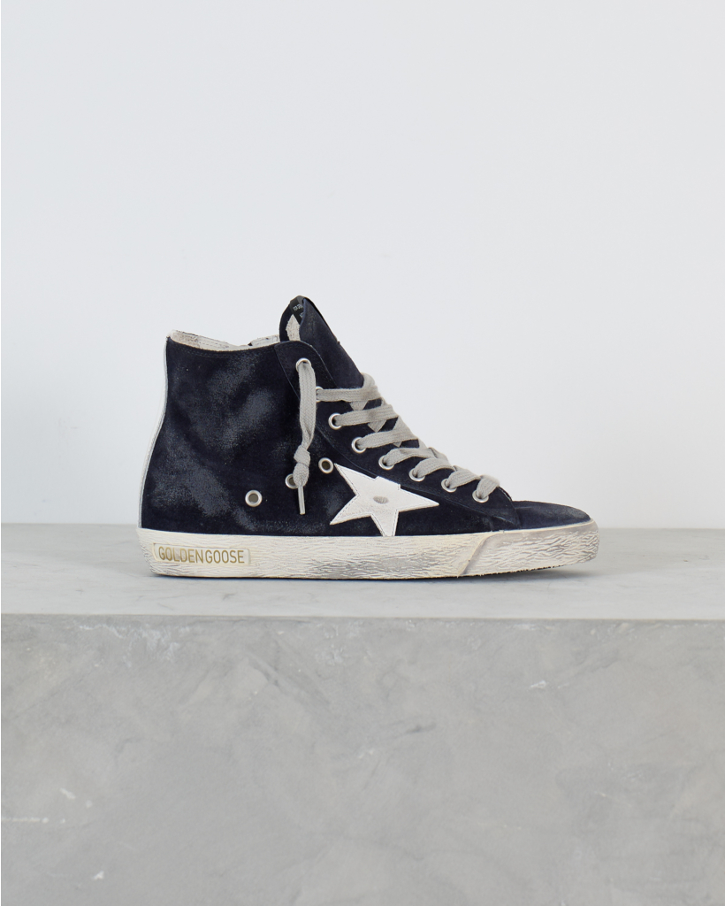 Fancy Classic High Top Suede Sneaker Night Blue