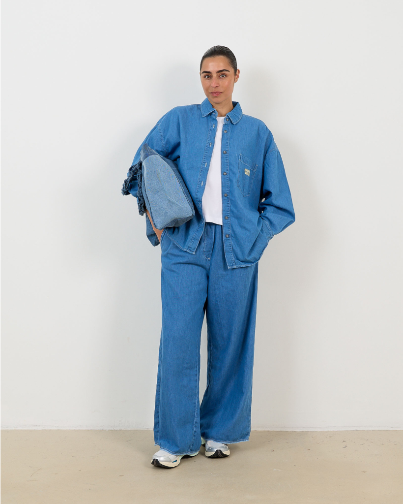 Izeway Denim Pantalon met Logo Blauw