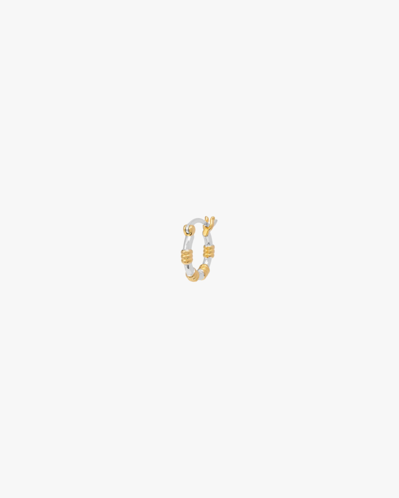 Single Dual Ring Oorbel Zilver