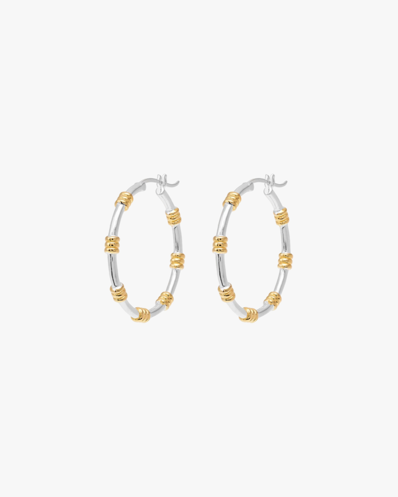 Dual Hoop Oorbellen Zilver
