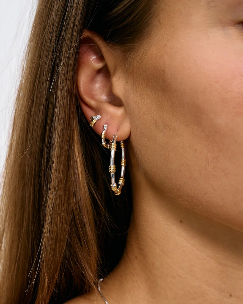 Dual Hoop Oorbellen Zilver