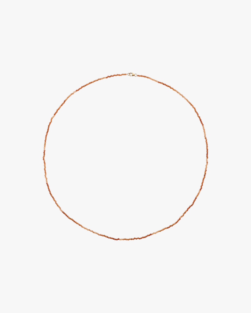 Hessonite Gemstone Ketting Gold Brown - 70cm