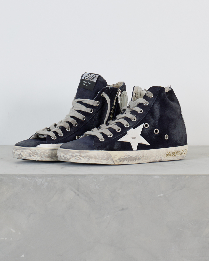 Fancy Classic High Top Suede Sneaker Night Blue