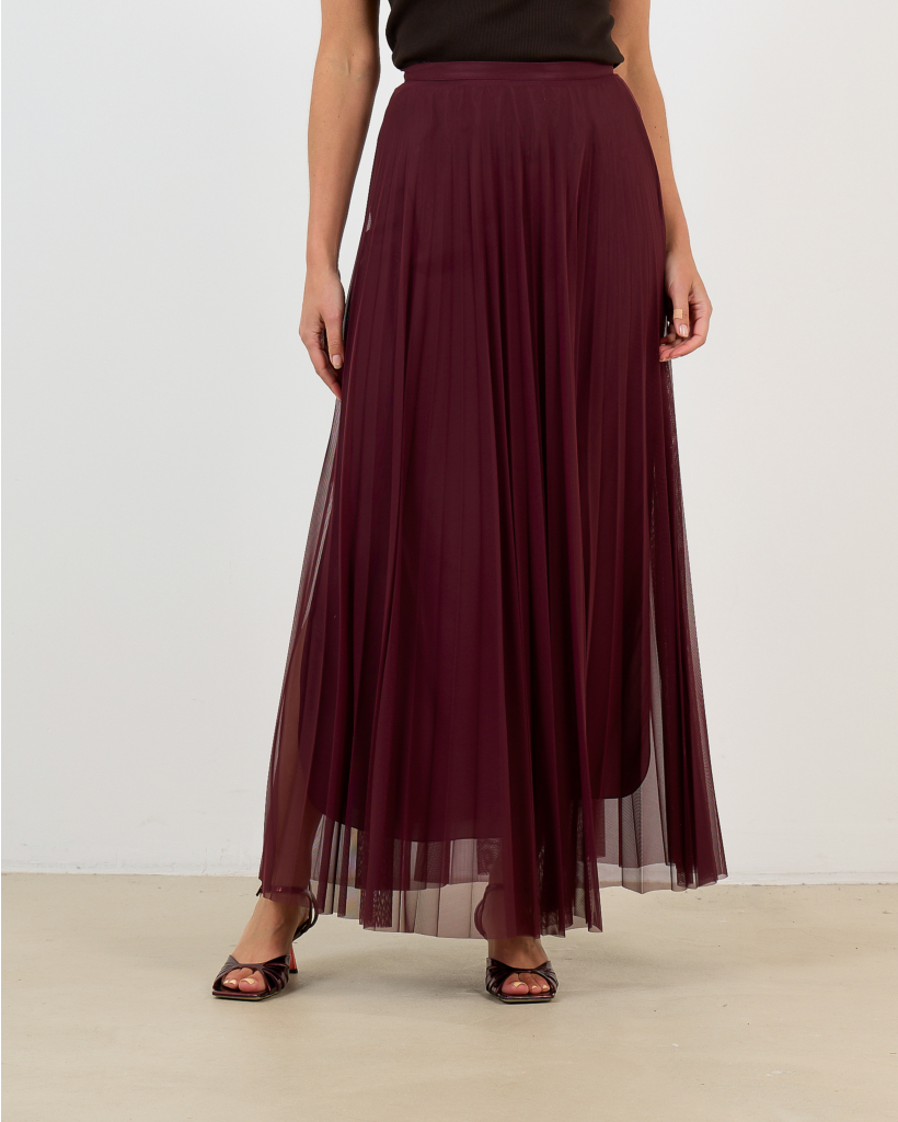 Ruby Midi Rok Bordo 