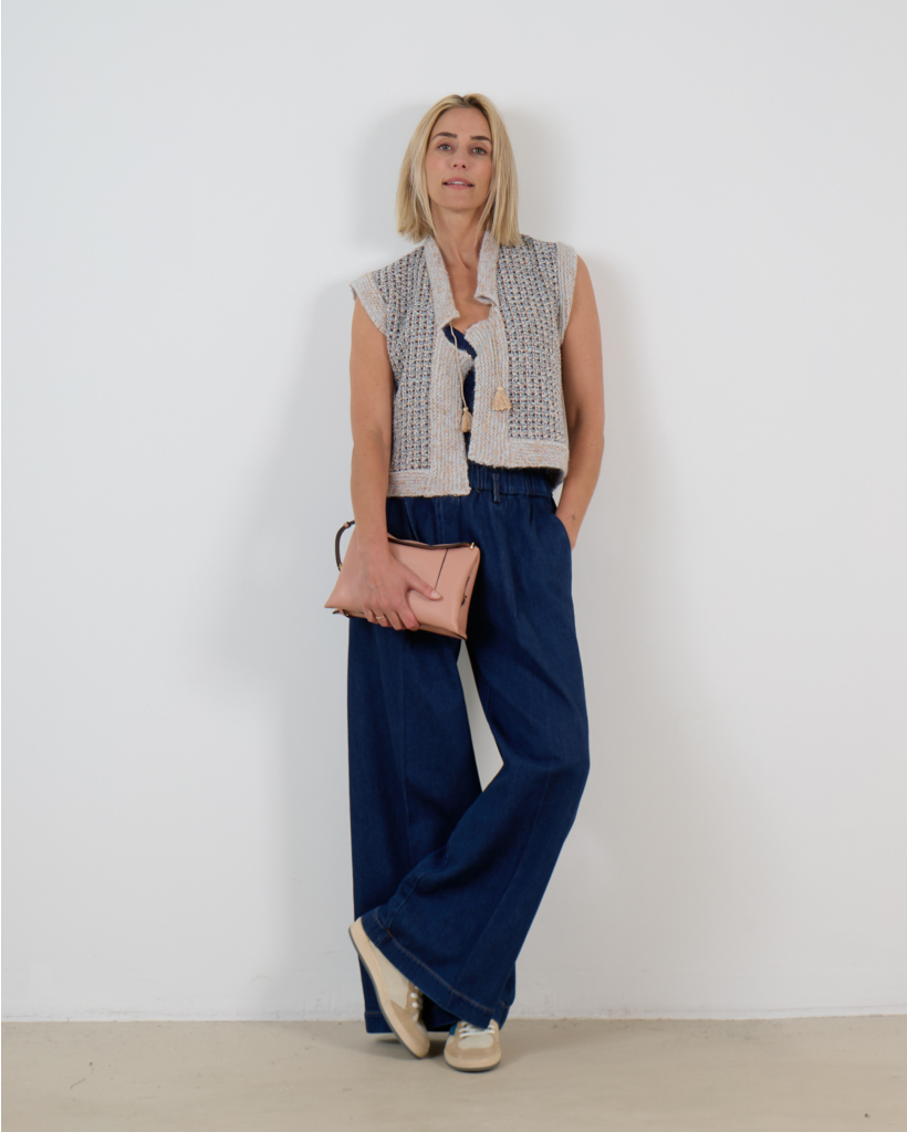 Tweed Gilet Blauw 