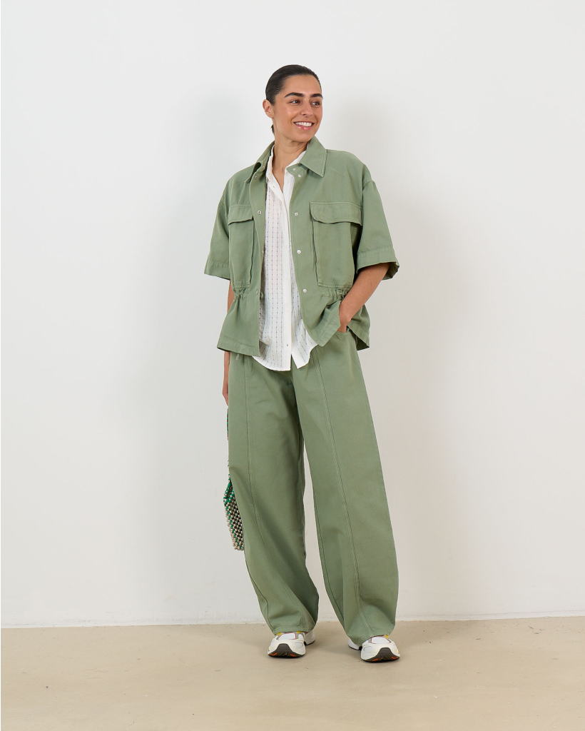 Cullen Cinched Waist Blouse Petrol