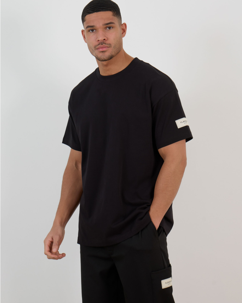 Katoenen Atelier T-Shirt Zwart