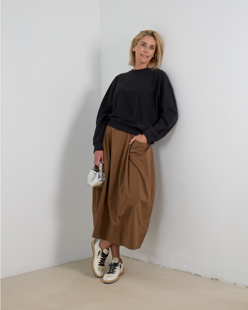 Nylon Lantern Rok Caramel Latte