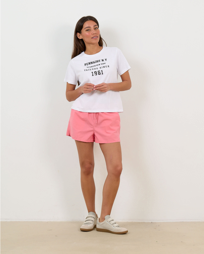 T-shirt met Print Wit/Zwart