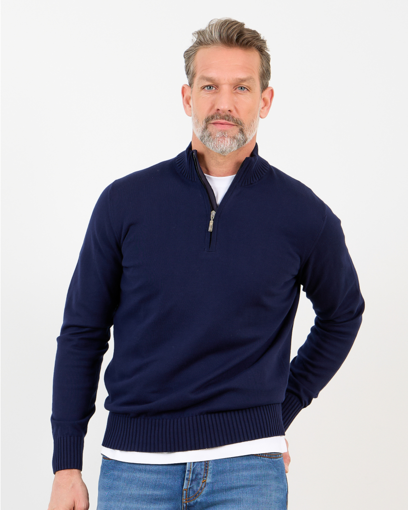 Pullover Met Rits Navy 