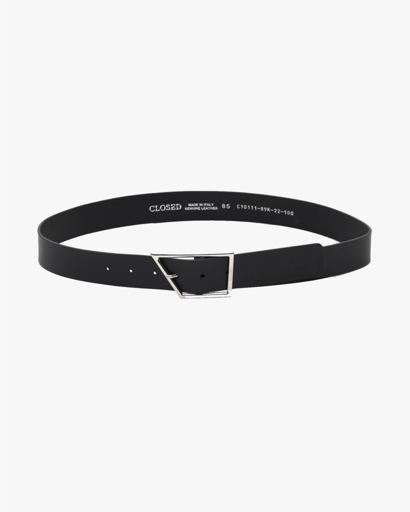 Leren riem Zwart/Zilver