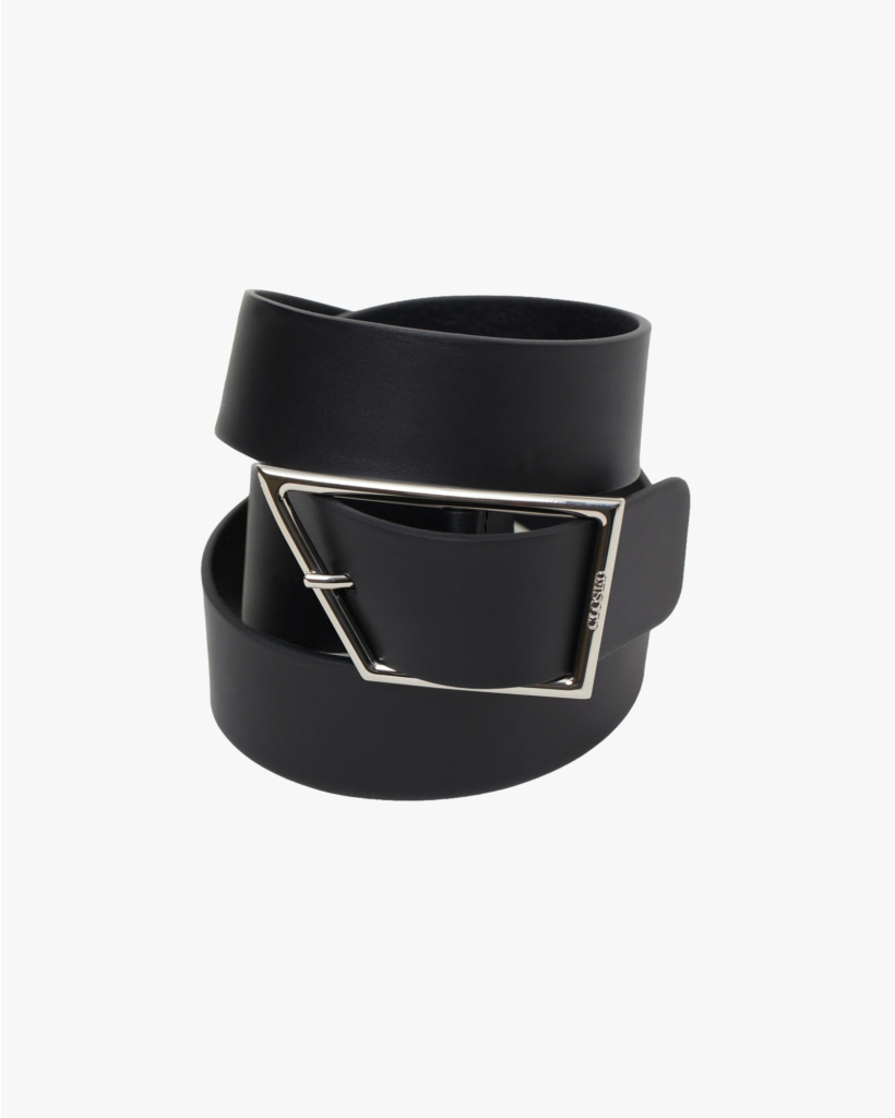 Leren riem Zwart/Zilver