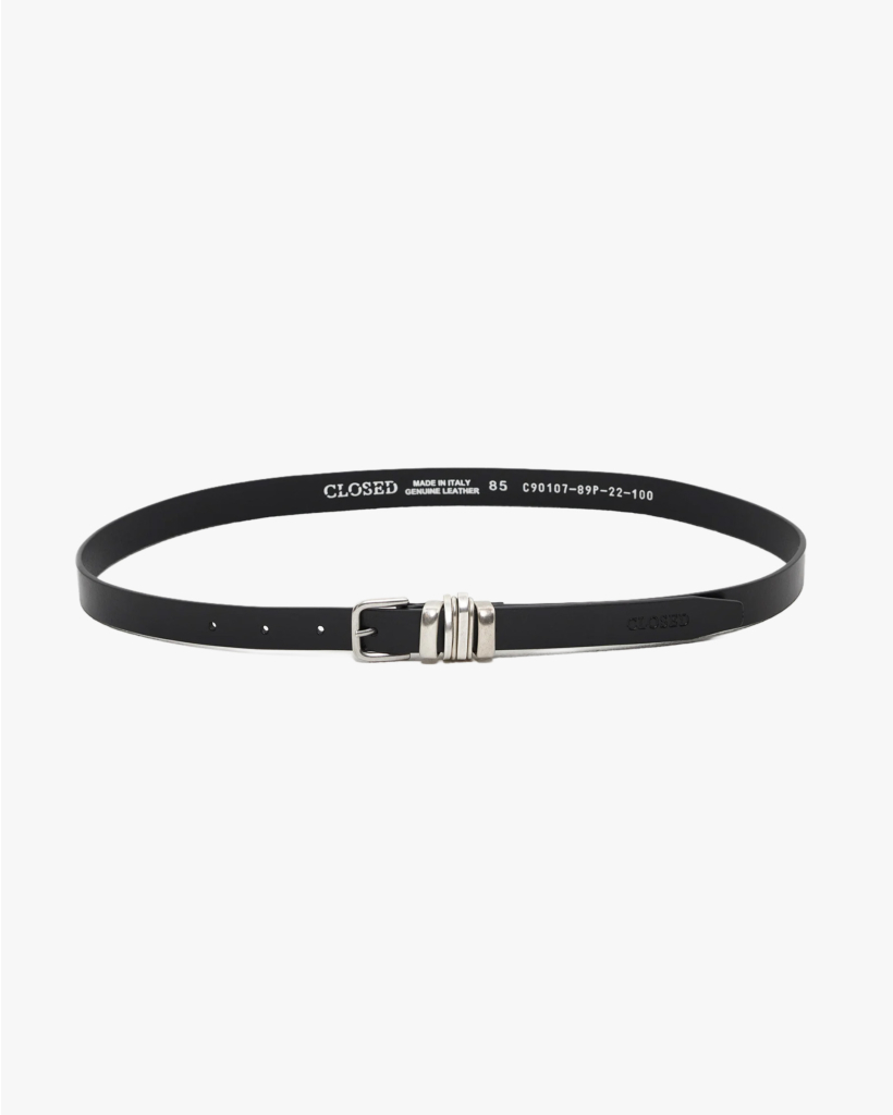Leren Riem Zwart Zilver