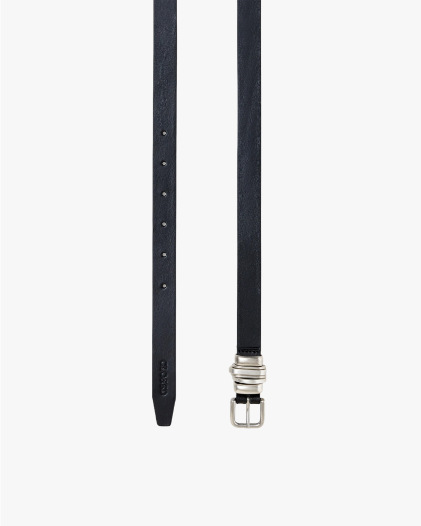 Leren Riem Zwart Zilver