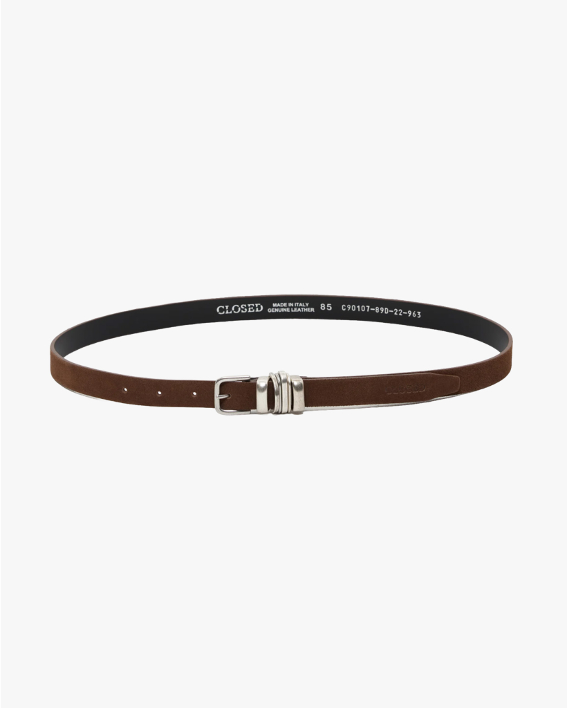 Leren Riem Mahogany Brown/Silver