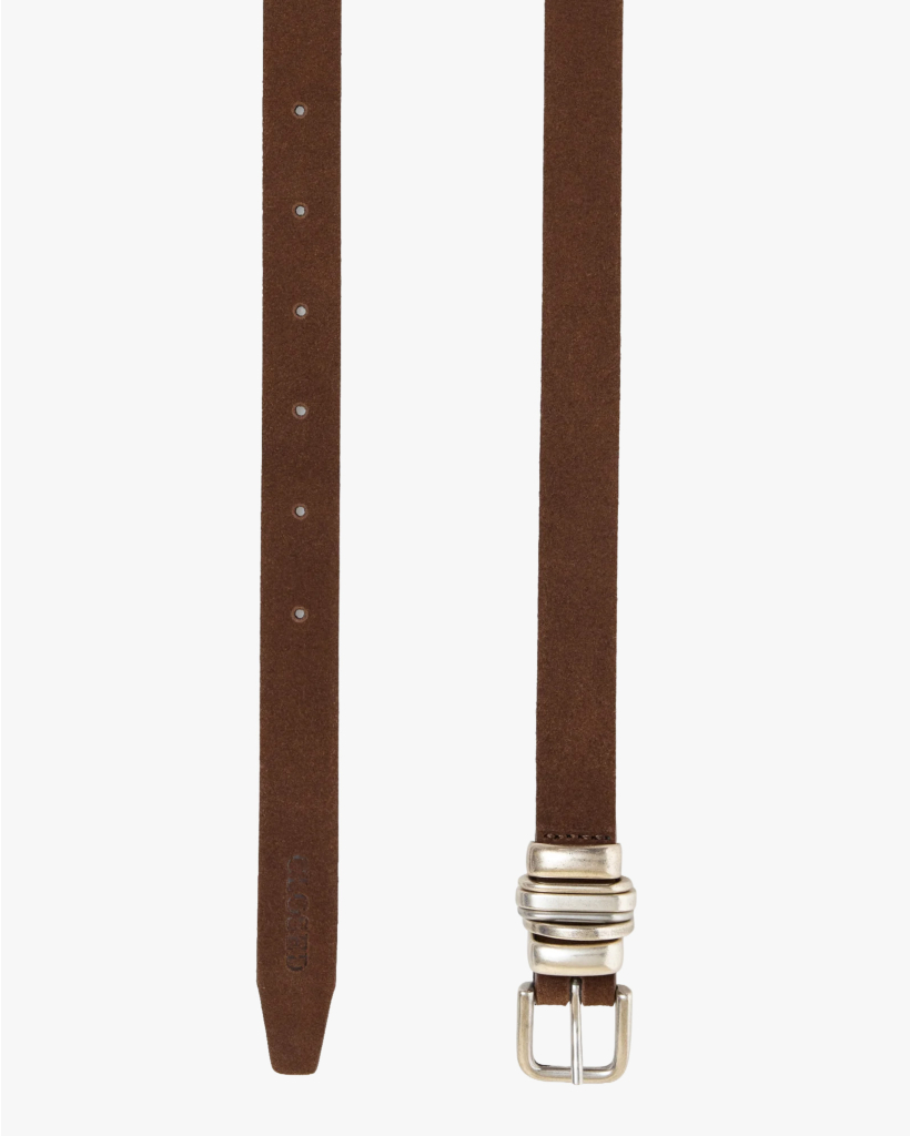 Leren Riem Mahogany Brown/Silver