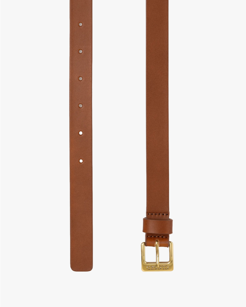 Leren Riem Toffee Brown/Gold