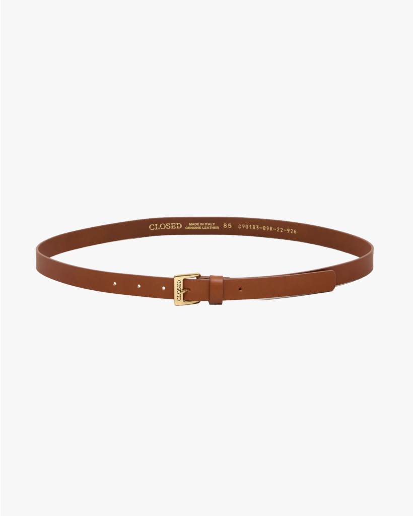 Leren Riem Toffee Brown/Gold