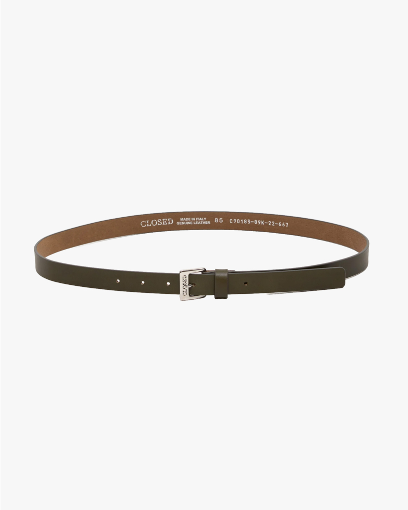 Leren Riem Cipresse Green/Silver