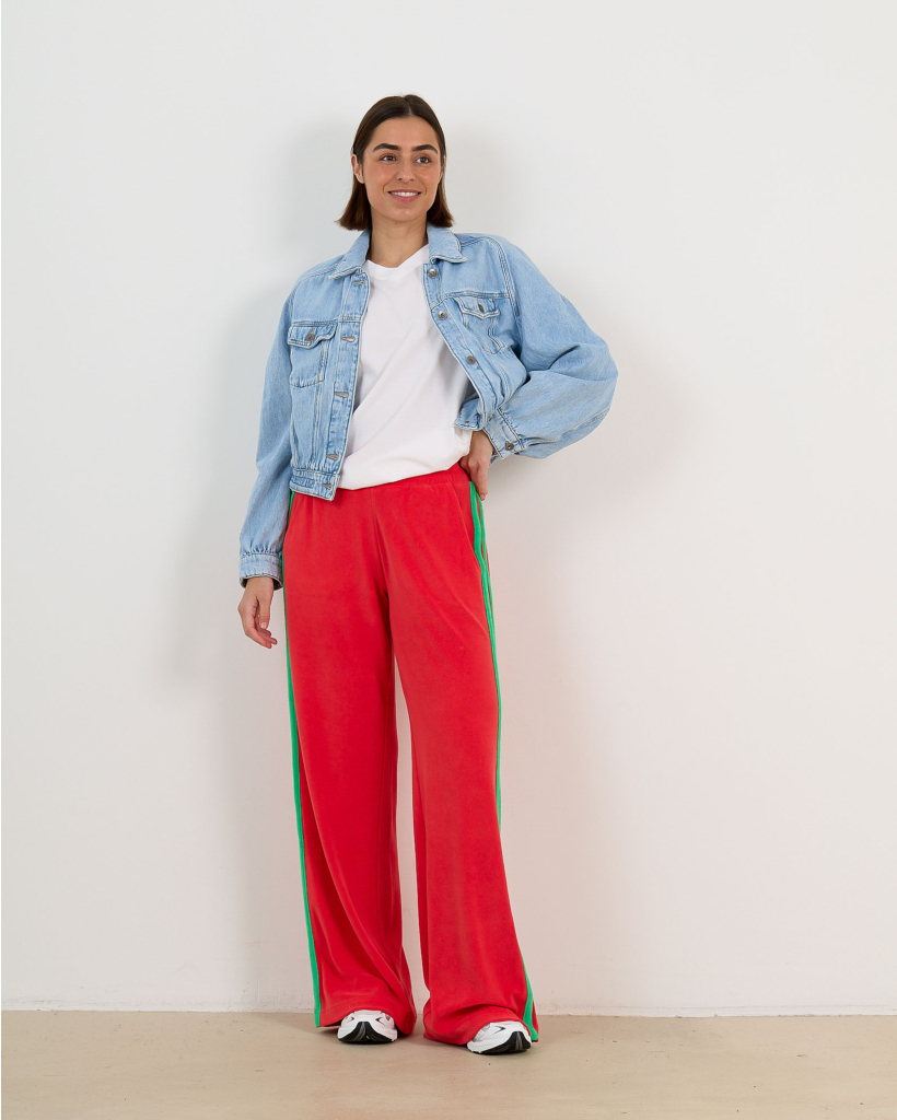 Jolie Terry Badstof Sweatpants Rood Groen