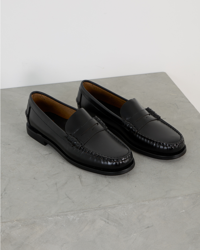 Classic Dan Leren Moccasin Loafer Zwart