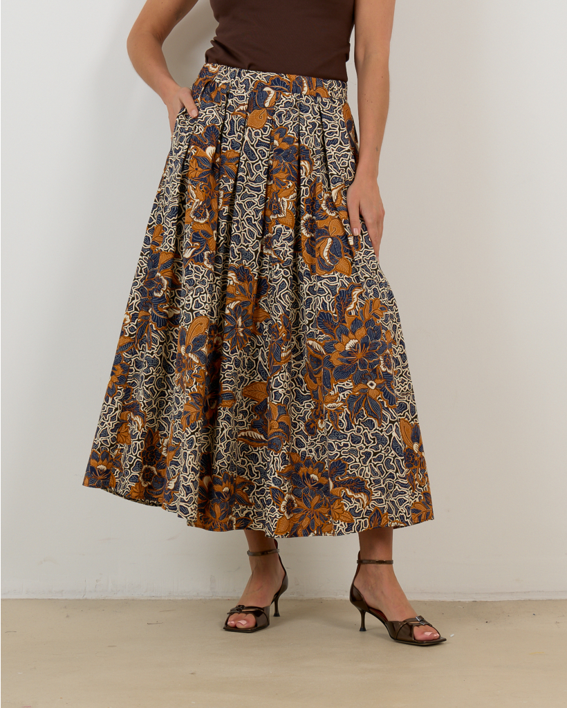 Midi Rok Print Multi Colour 