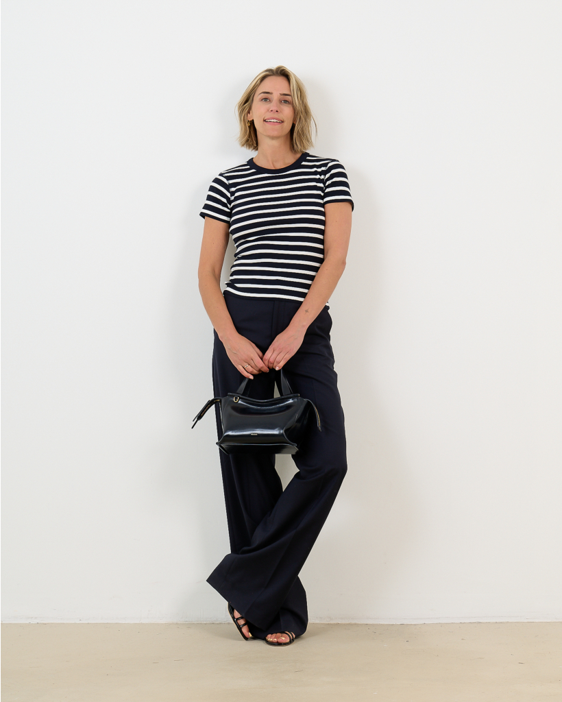 Koale Slim-Fit T-shirt in Katoen Rib Navy