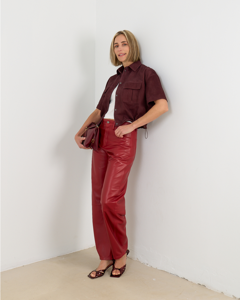 Judith Pantalon Rood Leer