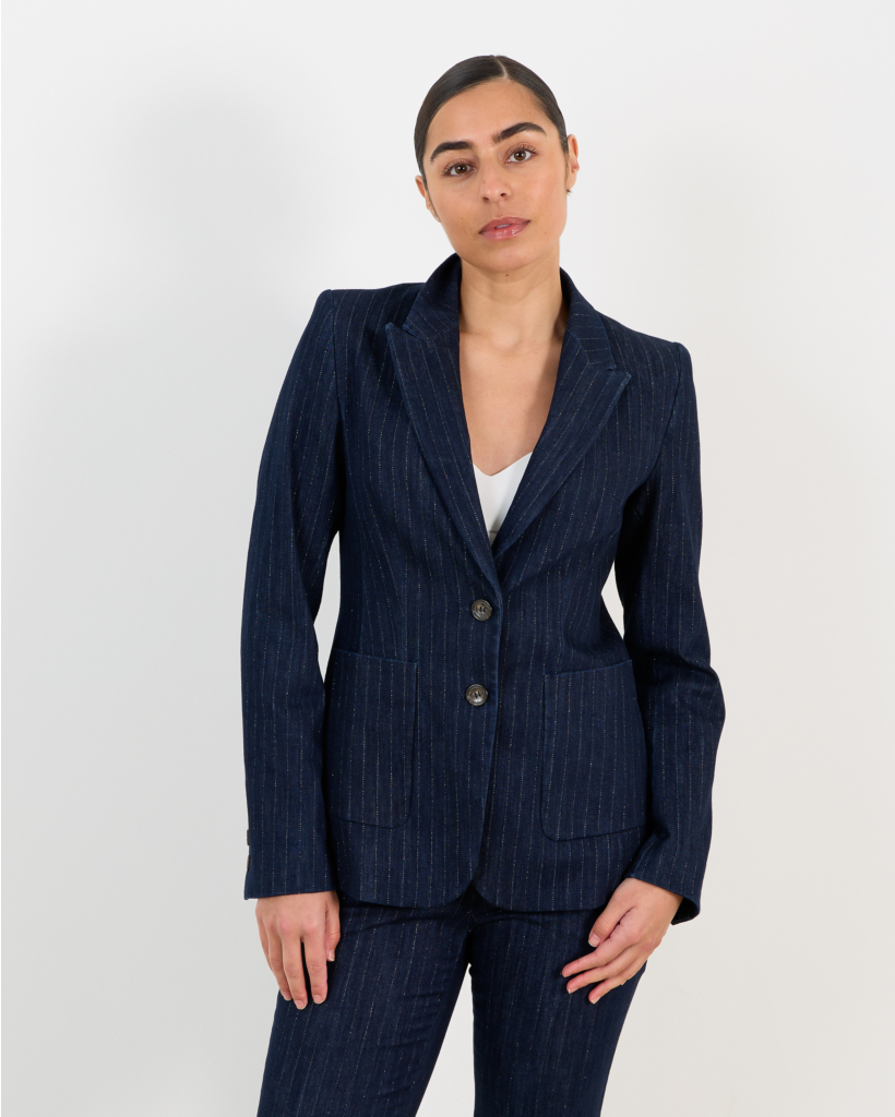 Blazer denim pinstripe 