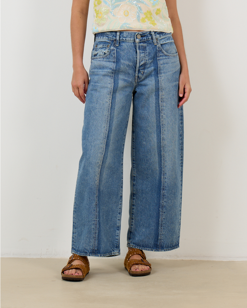 Norwell Raw Edge Wide Jeans Blauw 