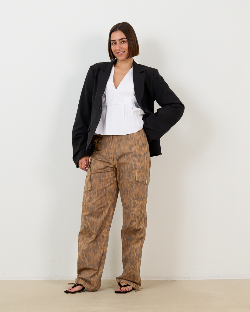 V-Hals Peplum Top Mouwloos Wit