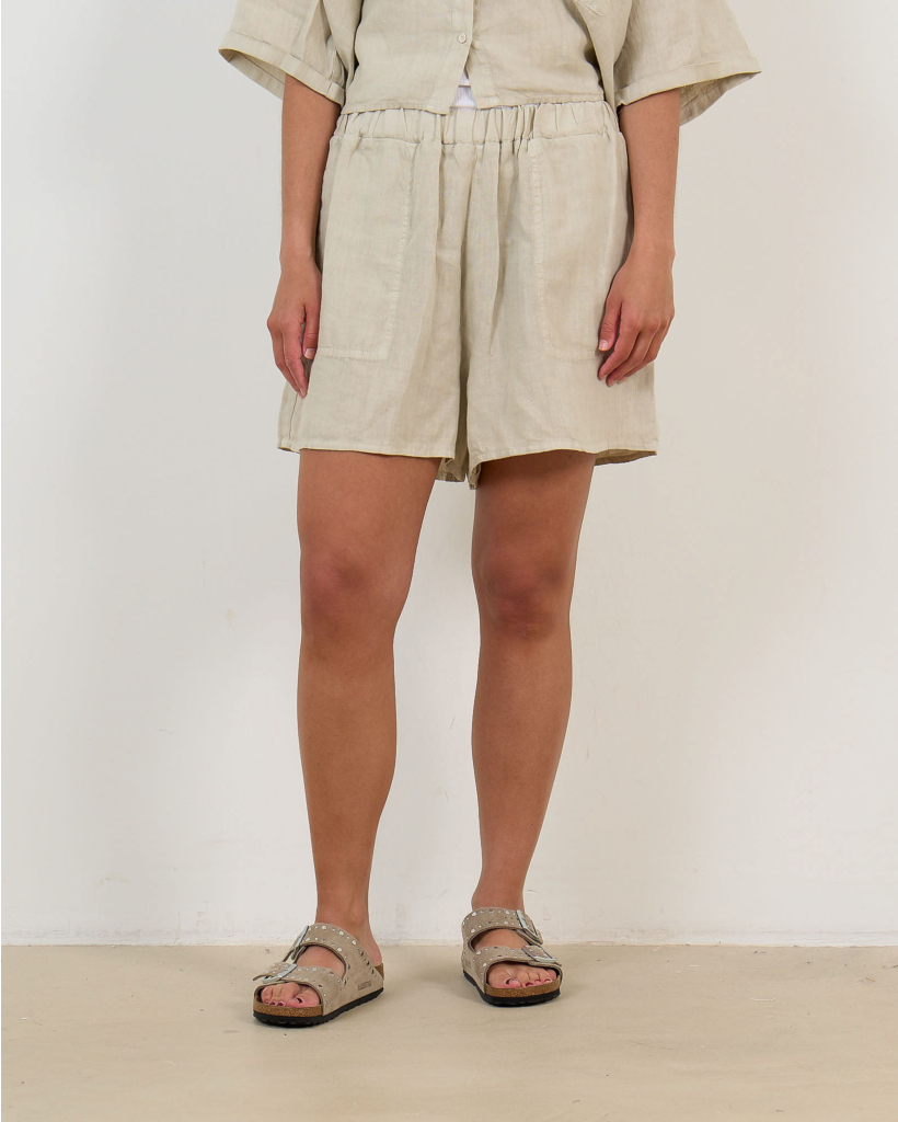 Linnen Short met Zakken Jute