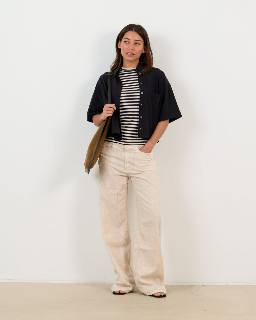 Skater Linnenmix Pantalon Beige