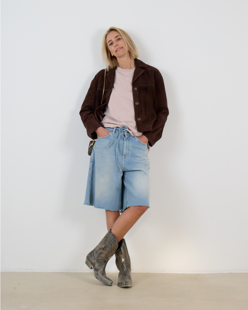 Darcy Suède Jack met Franjes Donker Bruin 