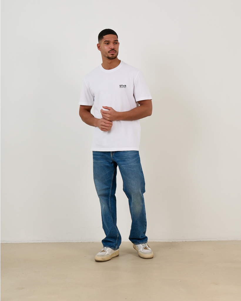 Wit T-shirt met Zwarte Ster en Logo