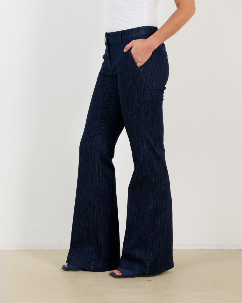 Pantalon denim pinstripe
