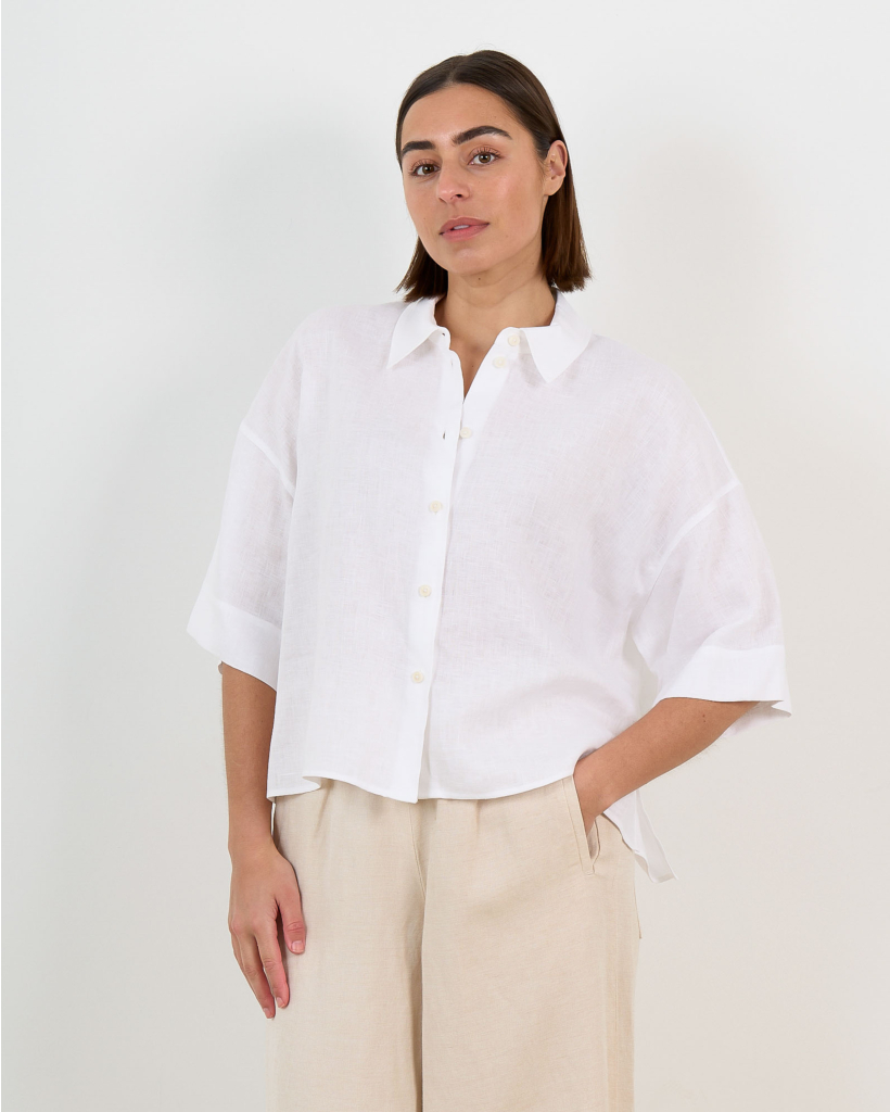 Yarika Blouse Korte Mouw Wit 