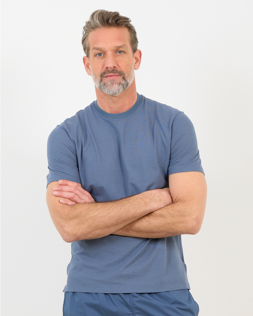 Icecotton T-shirt Denim Blauw