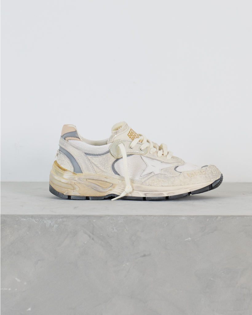 Dad Star Running Sneaker Suede Mesh Wit Zilver