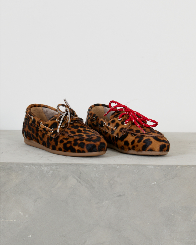 Leopard Boat Loafer Bruin