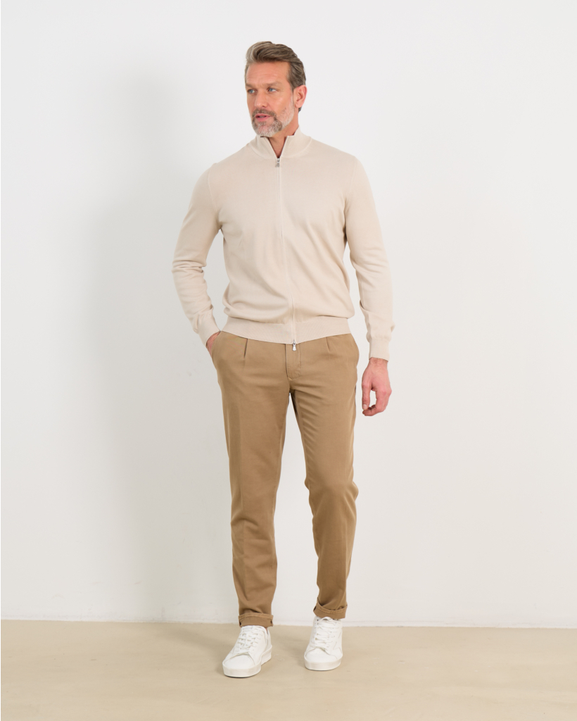 Vest Ritssluiting Beige