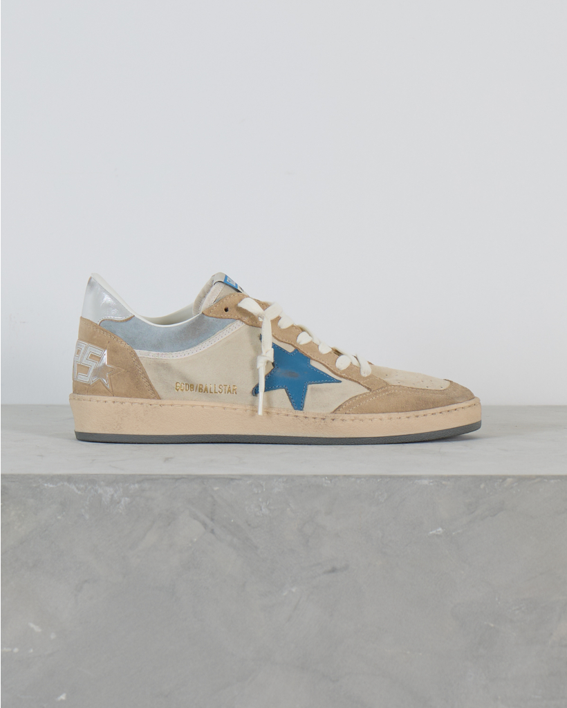 Ball Star Suede Sneaker met Blauwe Details Marble Silver