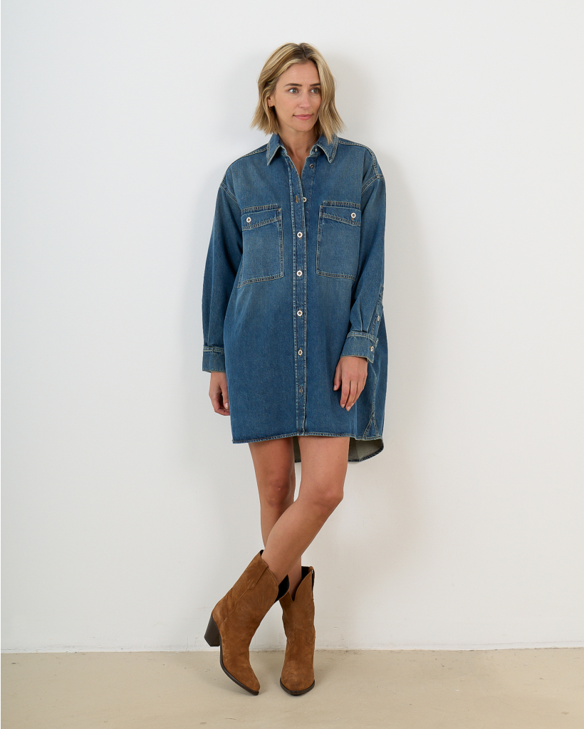 Oversized Shirt Dress Jeans 