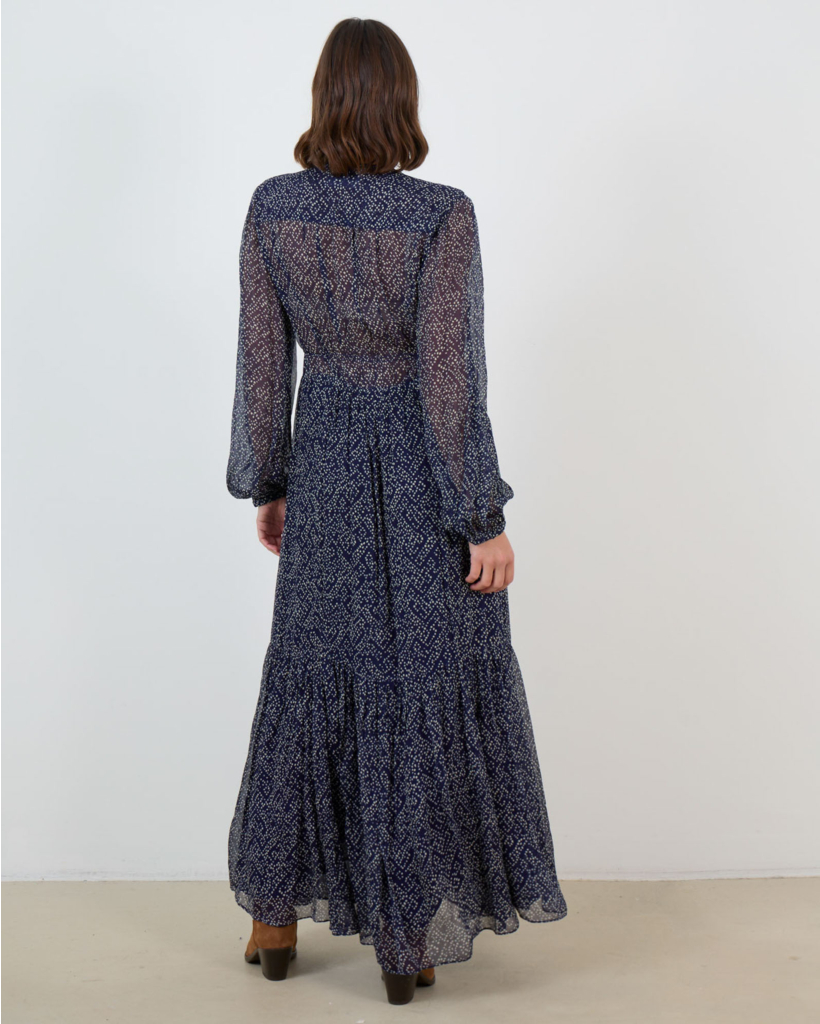Briane Maxi-Jurk Mousseline Midnight